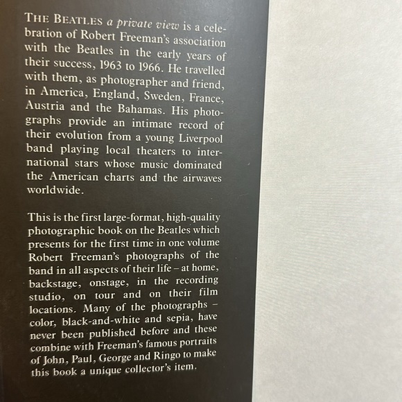 The Beatles A Private View Coffee Table Book 1990 Robert Freeman - Picture 2 of 6